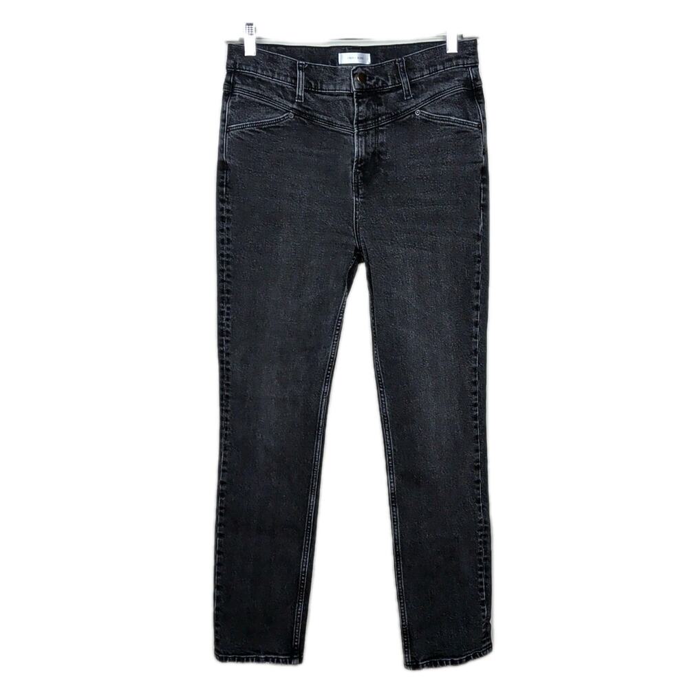ANINE BING Black Skinny Leg High Rise Jeans Tapered Waist Zip Fly Women's 30